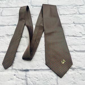 PGA The King Of Golf Men's Geometric Silk Neck Tie in Navy and Red